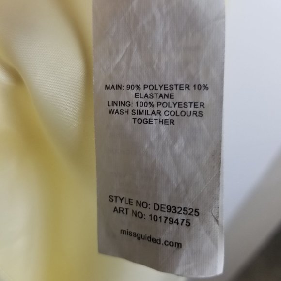 Missguided Women's 4 Butter Yellow Long Sleeve Two Button Blazer Jacket - Picture 7 of 8